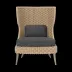 Arla Indoor/Outdoor Lounge Chair Natural 30"W x 32"D x 43"H Twisted Faux Rope Alsek Charcoal High-Performance Fabric