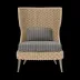 Arla Indoor/Outdoor Lounge Chair Natural 30"W x 32"D x 43"H Twisted Faux Rope Clyde Charcoal Plaid High-Performance Fabric