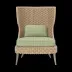 Arla Indoor/Outdoor Lounge Chair Natural 30"W x 32"D x 43"H Twisted Faux Rope Clyde Mint Plaid High-Performance Fabric