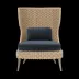 Arla Indoor/Outdoor Lounge Chair Natural 30"W x 32"D x 43"H Twisted Faux Rope Havel Navy Outdoor Performance Velvet