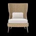 Arla Indoor/Outdoor Lounge Chair Natural 30"W x 32"D x 43"H Twisted Faux Rope Havel Snow White Outdoor Performance Velvet
