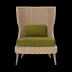 Arla Indoor/Outdoor Lounge Chair Natural 30"W x 32"D x 43"H Twisted Faux Rope Lambro Olive High-Performance Boucle