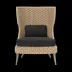 Arla Indoor/Outdoor Lounge Chair Natural 30"W x 32"D x 43"H Twisted Faux Rope Lambro Smoke High-Performance Boucle