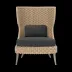 Arla Indoor/Outdoor Lounge Chair Natural 30"W x 32"D x 43"H Twisted Faux Rope Pagua Black Pearl High-Performance Fabric