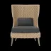 Arla Indoor/Outdoor Lounge Chair Natural 30"W x 32"D x 43"H Twisted Faux Rope Pagua Graphite High-Performance Fabric