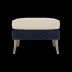 Arla Indoor/Outdoor Ottoman Navy 24"W x 18"D x 18"H Twisted Faux Rope Alsek Ivory High-Performance Fabric