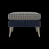 Arla Indoor/Outdoor Ottoman Navy 24"W x 18"D x 18"H Twisted Faux Rope Clyde Charcoal Plaid High-Performance Fabric