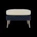Arla Indoor/Outdoor Ottoman Navy 24"W x 18"D x 18"H Twisted Faux Rope Garonne Cream Marine Leather