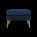 Arla Indoor/Outdoor Ottoman Navy 24"W x 18"D x 18"H Twisted Faux Rope Garonne Navy Marine Leather