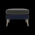 Arla Indoor/Outdoor Ottoman Navy 24"W x 18"D x 18"H Twisted Faux Rope Havel Pewter Outdoor Performance Velvet