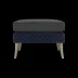 Arla Indoor/Outdoor Ottoman Navy 24"W x 18"D x 18"H Twisted Faux Rope Pagua Black Pearl High-Performance Fabric