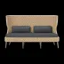Arla Indoor/Outdoor Sofa Natural 75"W x 33"D x 44"H Twisted Faux Rope Garonne Dark Gray Marine Leather
