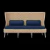 Arla Indoor/Outdoor Sofa Natural 75"W x 33"D x 44"H Twisted Faux Rope Garonne Navy Marine Leather