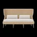 Arla Indoor/Outdoor Sofa Natural 75"W x 33"D x 44"H Twisted Faux Rope Havel Snow White Outdoor Performance Velvet