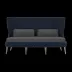 Arla Indoor/Outdoor Sofa Navy 75"W x 33"D x 44"H Twisted Faux Rope
