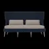 Arla Indoor/Outdoor Sofa Navy 75"W x 33"D x 44"H Twisted Faux Rope Alsek Stone High-Performance Fabric