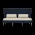 Arla Indoor/Outdoor Sofa Navy 75"W x 33"D x 44"H Twisted Faux Rope Garonne Cream Marine Leather