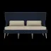 Arla Indoor/Outdoor Sofa Navy 75"W x 33"D x 44"H Twisted Faux Rope Garonne Sand Marine Leather