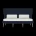 Arla Indoor/Outdoor Sofa Navy 75"W x 33"D x 44"H Twisted Faux Rope Garonne White Marine Leather
