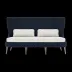 Arla Indoor/Outdoor Sofa Navy 75"W x 33"D x 44"H Twisted Faux Rope Lambro Cream High-Performance Boucle