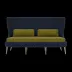 Arla Indoor/Outdoor Sofa Navy 75"W x 33"D x 44"H Twisted Faux Rope Lambro Olive High-Performance Boucle