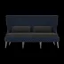 Arla Indoor/Outdoor Sofa Navy 75"W x 33"D x 44"H Twisted Faux Rope Lambro Smoke High-Performance Boucle