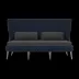 Arla Indoor/Outdoor Sofa Navy 75"W x 33"D x 44"H Twisted Faux Rope Pagua Black Pearl High-Performance Fabric