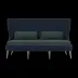 Arla Indoor/Outdoor Sofa Navy 75"W x 33"D x 44"H Twisted Faux Rope Pagua Emerald High-Performance Fabric