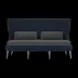 Arla Indoor/Outdoor Sofa Navy 75"W x 33"D x 44"H Twisted Faux Rope Pagua Graphite High-Performance Fabric
