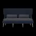 Arla Indoor/Outdoor Sofa Navy 75"W x 33"D x 44"H Twisted Faux Rope Pagua Navy High-Performance Fabric