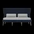 Arla Indoor/Outdoor Sofa Navy 75"W x 33"D x 44"H Twisted Faux Rope Pagua Pearl