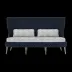 Arla Indoor/Outdoor Sofa Navy 75"W x 33"D x 44"H Twisted Faux Rope Volta Mist High-Performance Fabric
