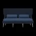 Arla Indoor/Outdoor Sofa Navy 75"W x 33"D x 44"H Twisted Faux Rope Weser Deep Blue High-Performance Fabric