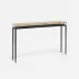 Benjamin Console Table Flat Black Steel 48"L x 10"W x 31"H Crystal Stone Beige