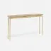 Benjamin Console Table Texturized Gold Steel 48"L x 10"W x 31"H Crystal Stone Beige