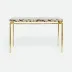 Benjamin Console Table Texturized Gold Steel 48"L x 18"W x 31"H Shell Silver Mother of Pearl