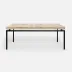 Benjamin Coffee Table Flat Black Steel 48"L x 27"W x 21"H Crystal Stone Beige