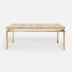 Benjamin Coffee Table Texturized Gold Steel 48"L x 27"W x 21"H Crystal Stone Beige