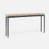 Benjamin Console Table Flat Black Steel 60"L x 10"W x 31"H Crystal Stone Beige