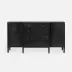 Conrad Deep Drawer Buffet Black Faux Raffia 64"L x 18"W x 34"H