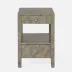 Lindsey Nightstand Gray Burl Veneer 18"L x 18"W x 28"H