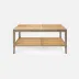 Amara Graywashed/Natural Poplar Burl/Cane Coffee Table 48"L x 48"W x 18"H