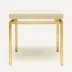 Benjamin Side Table Texturized Gold Steel 22"L x 22"W x 21"H Realistic Faux Shagreen Ivory