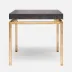Benjamin Side Table Texturized Gold Steel 22"L x 22"W x 21"H Faux Linen Charcoal