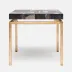 Benjamin Game Side Table Texturized Gold Steel 36"L x 36"W x 31"H Faux Linen Charcoal