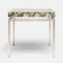 Benjamin Side Table Texturized Silver Steel 22"L x 22"W x 21"H Shell Silver Mother of Pearl