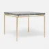 Benjamin Game Side Table Texturized Gold Steel 36"L x 36"W x 31"H Realistic Faux Shagreen Cool Gray