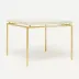 Benjamin Game Side Table Texturized Gold Steel 36"L x 36"W x 31"H Realistic Faux Shagreen Ivory