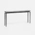 Benjamin Slim Narrow Console Flat Black Steel 48"L x 10"W x 31"H Realistic Faux Shagreen Cool Gray