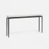 Benjamin Slim Narrow Console Flat Black Steel 48"L x 10"W x 31"H Realistic Faux Shagreen Ivory